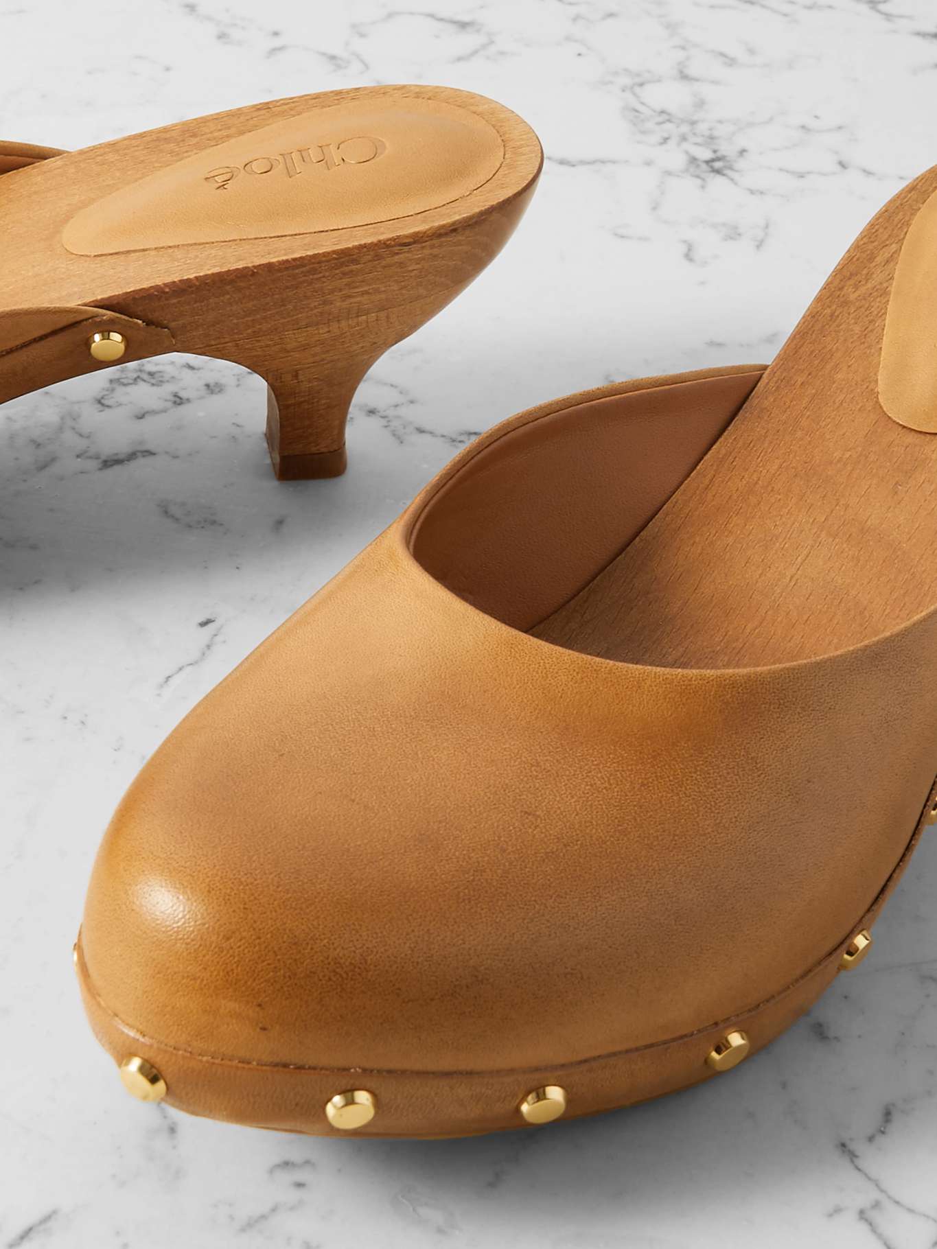 CHLOÉ 26S WOVEN MULES IN BLACK CALFSKIN