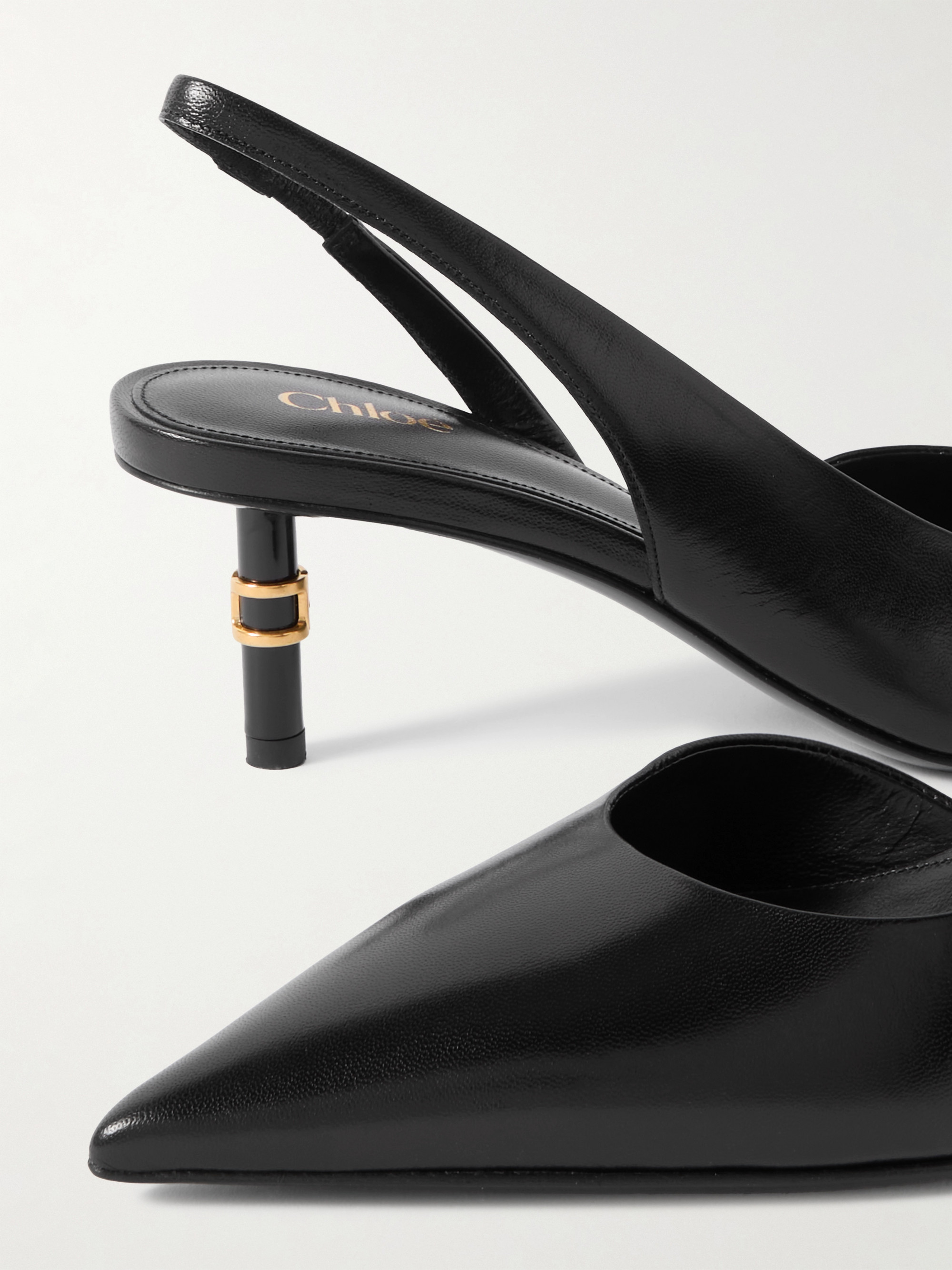 Chloé Marcie embellished leather slingback pumps thumbnail