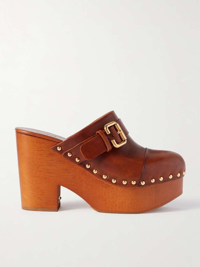 Chloé Jeanette Studded Platform Clogs