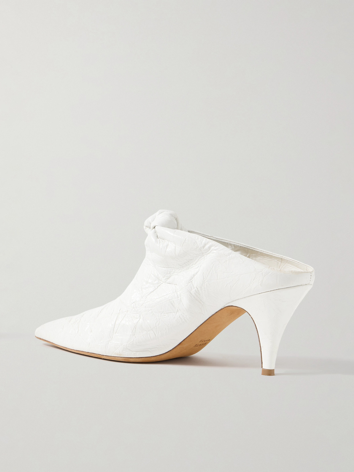 Khaite Rowan Knotted Leather Mules In White