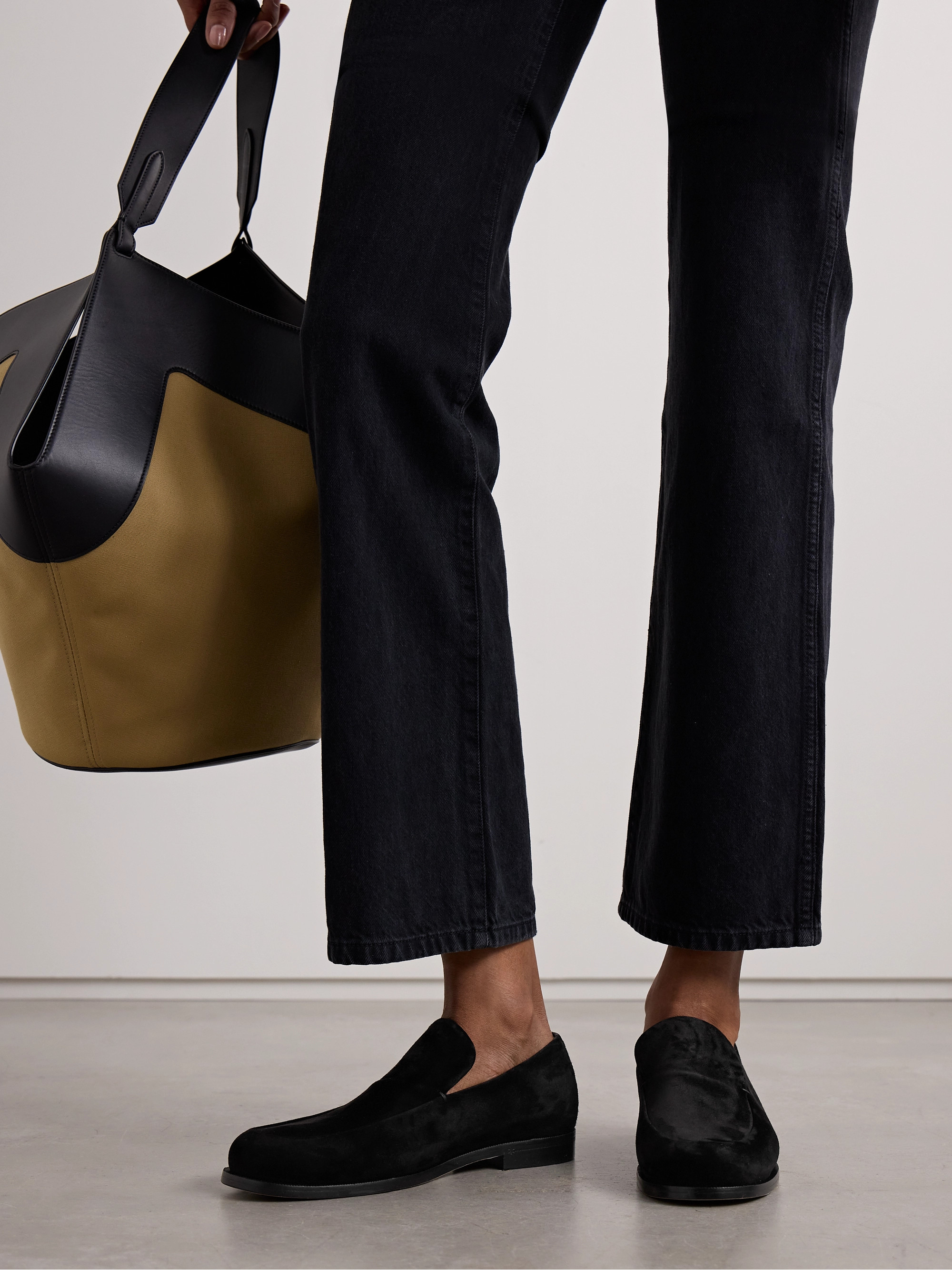 KHAITE Alessio suede loafers thumbnail
