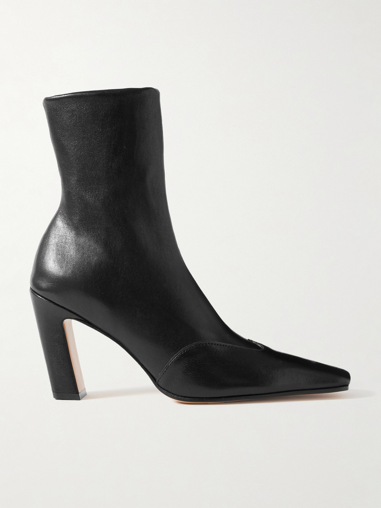 Khaite Dallas Leather Ankle Boots In Black