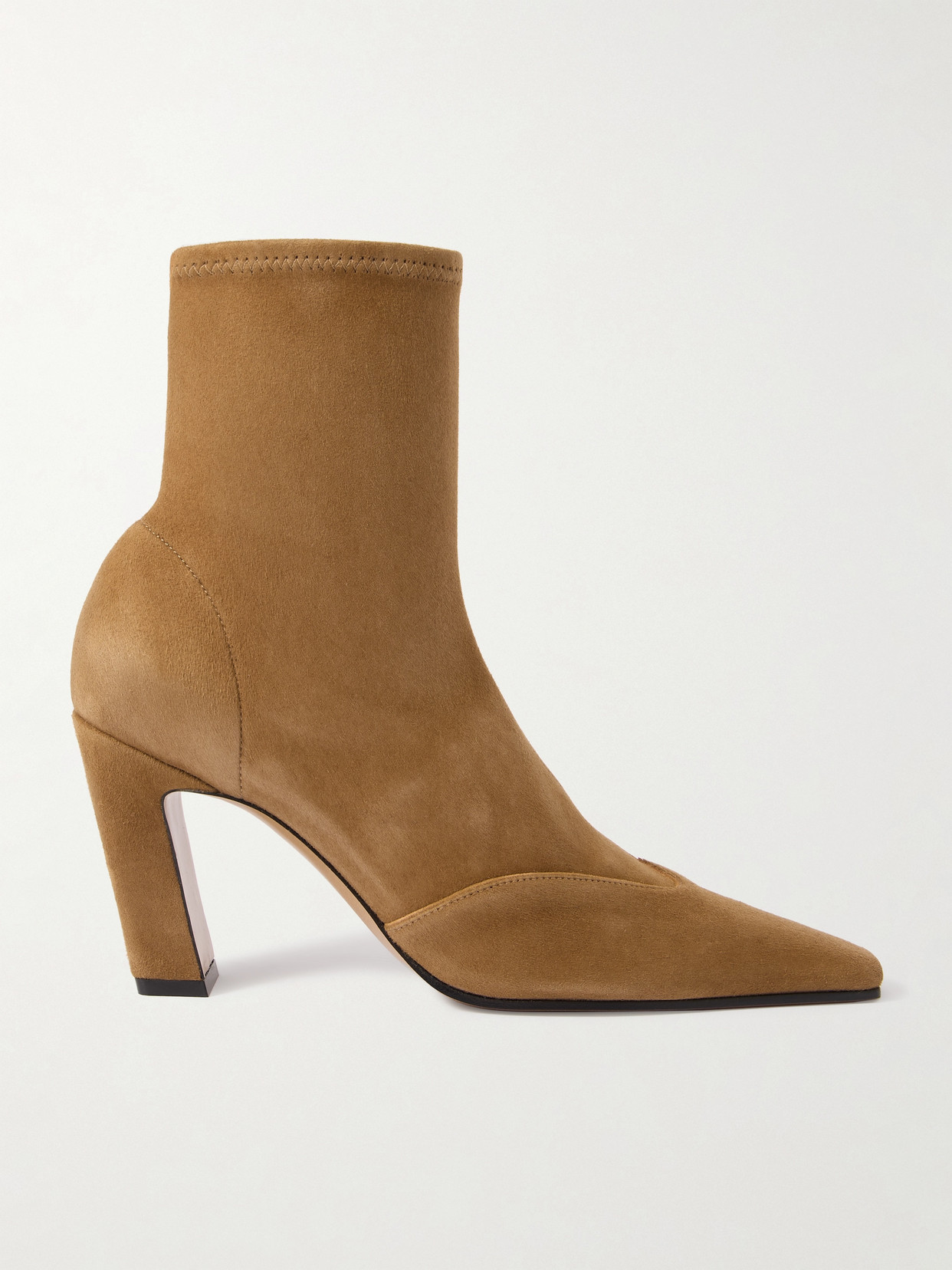 Khaite 85mm Nevada Stretch Leather Ankle Boots In Brown