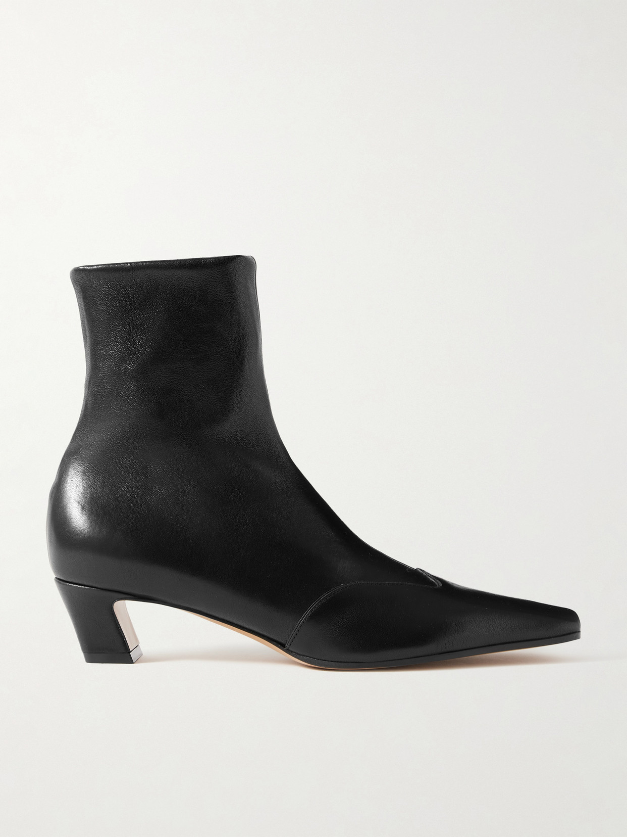 Shop Khaite Nevada Leather Ankle Boots In Black