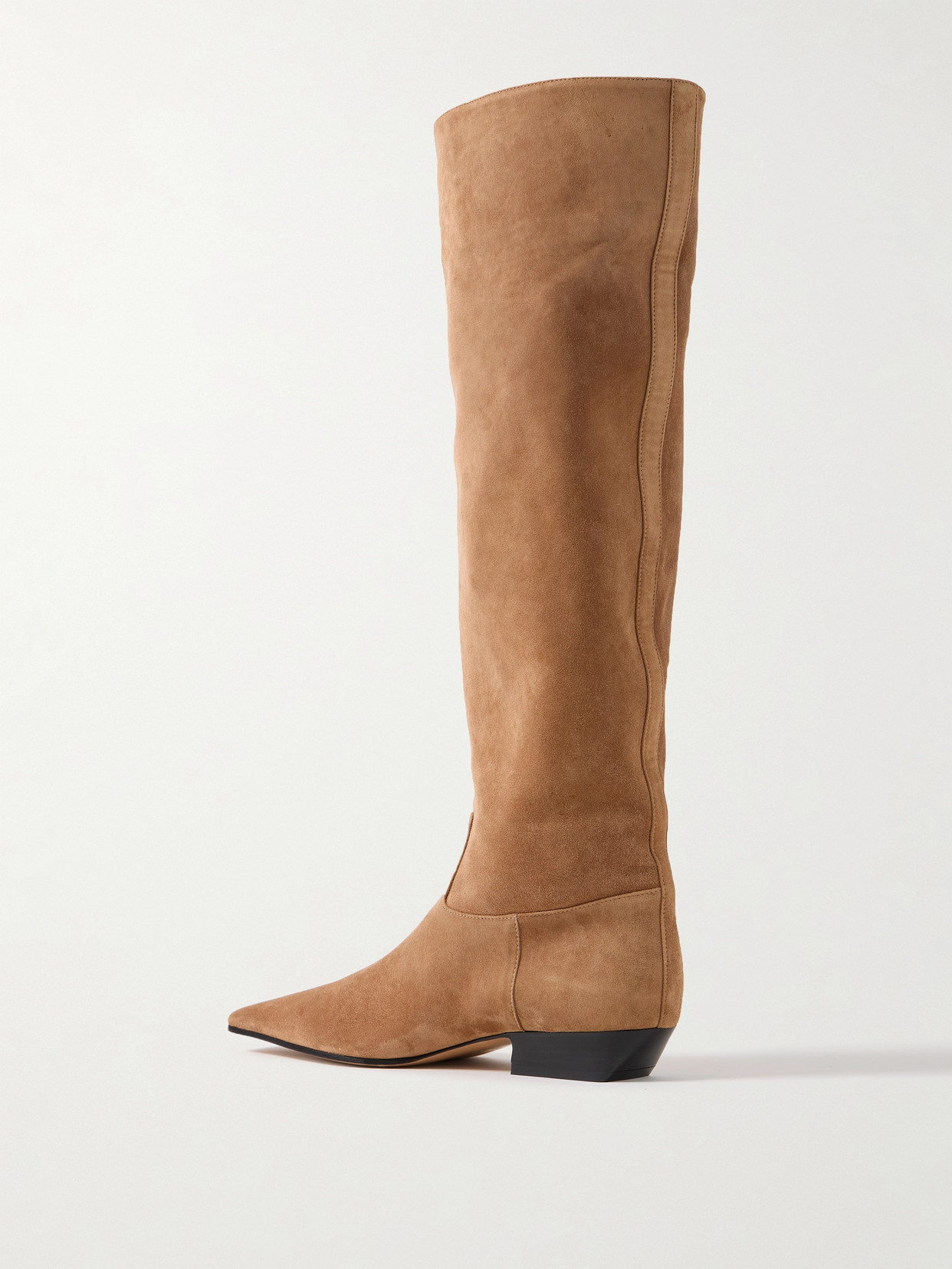 Khaite Marfa Suede Western Knee Boots In Brown