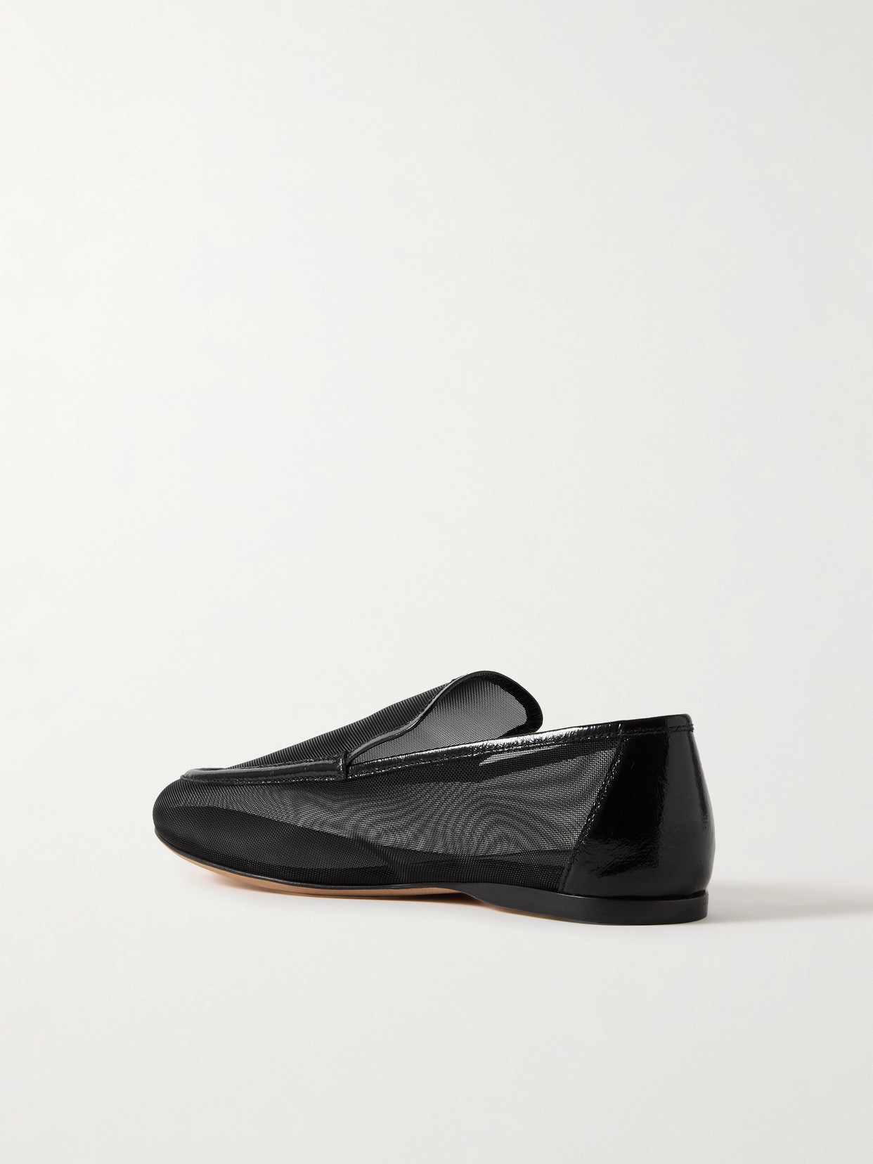 Khaite Alessio Leather-trimmed Mesh Loafers In Black