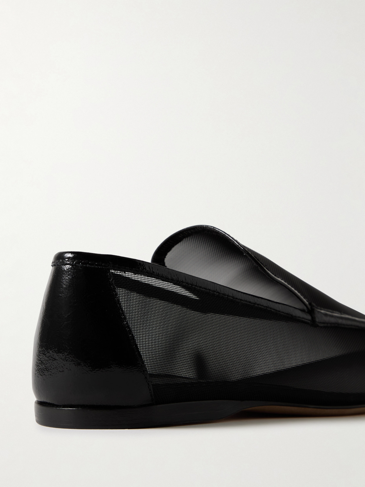 Khaite Alessio Leather-trimmed Mesh Loafers In Black