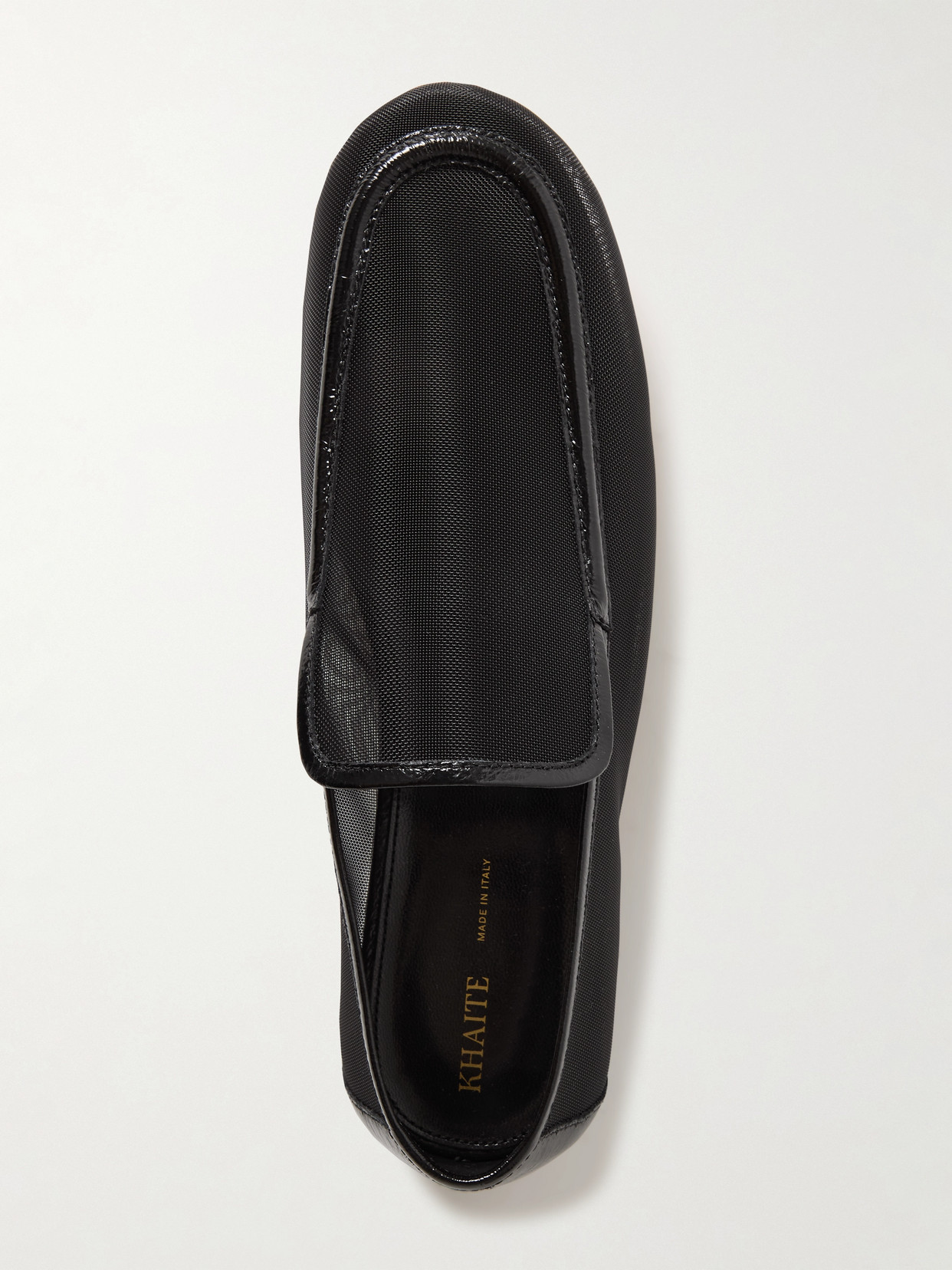 Khaite Alessio Leather-trimmed Mesh Loafers In Black