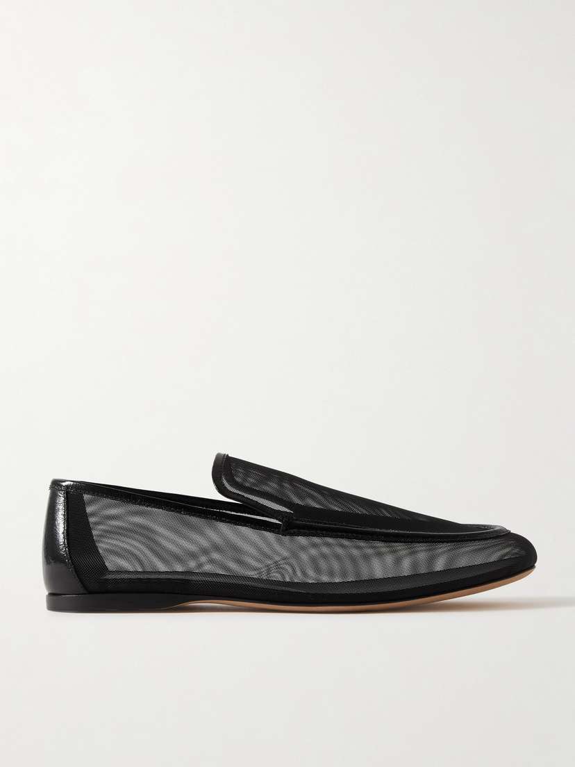 Khaite Alessio Leather-trimmed Mesh Loafers