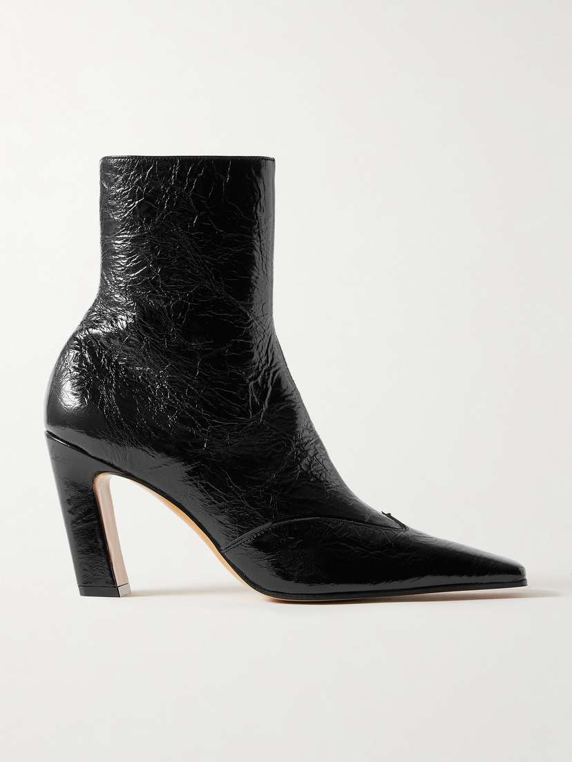 Khaite Nevada Crinkled-leather Ankle Boots