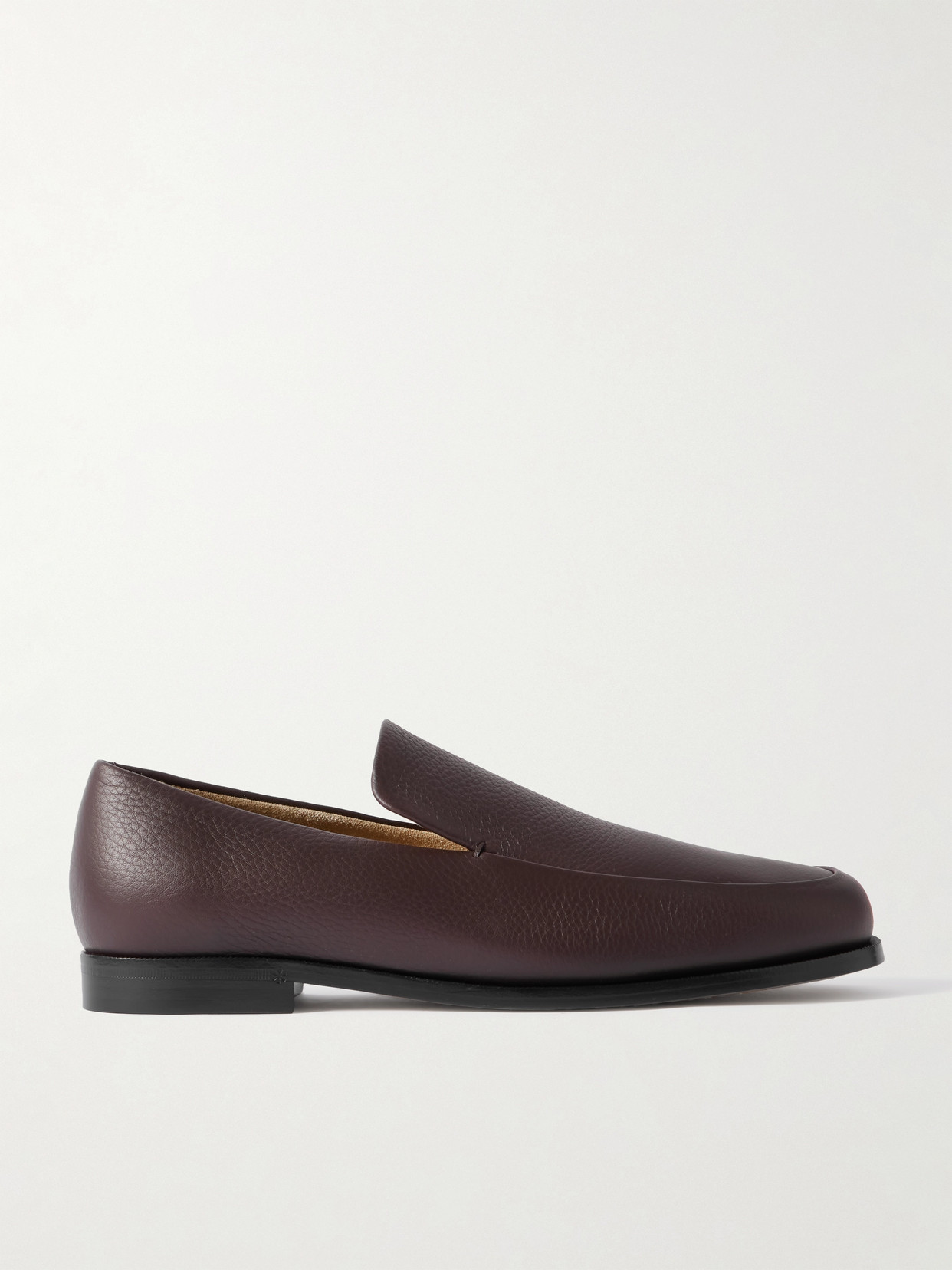 Khaite Alessio Textured-leather Loafers In Brown