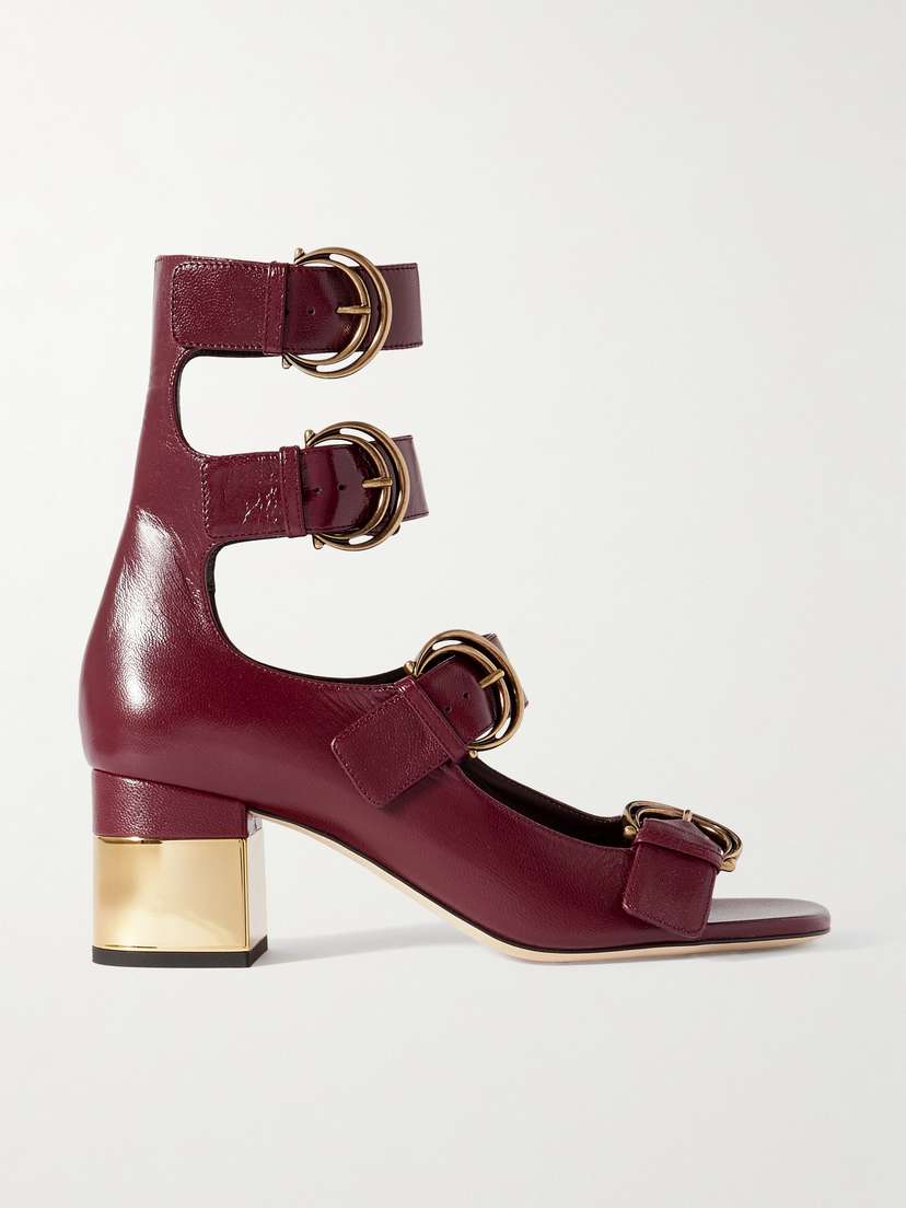 Chloé Alizè Buckle-embellished Leather Sandals