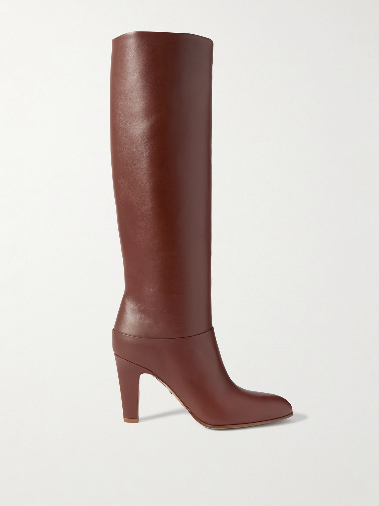 Chloé Eve 85 Calf Leather Knee-high Boots In Brown