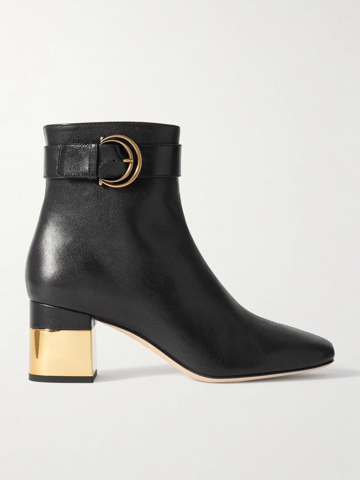 Chloé 'alize' Black Ankle Boots With C Buckle In Black