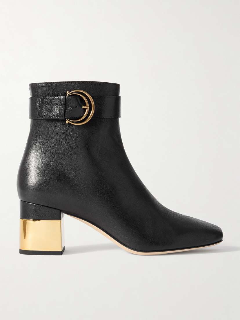 Chloé Alizè Buckled Leather Ankle Boots