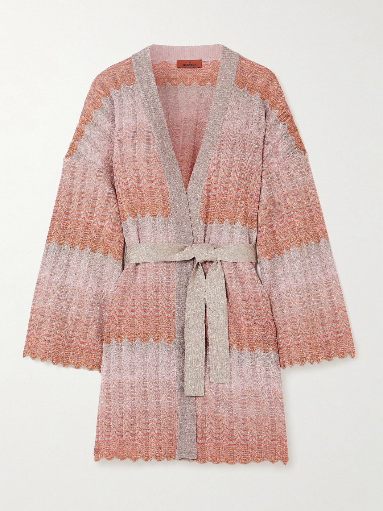 Missoni - Belted Metallic Crochet-knit Cardigan - Multi