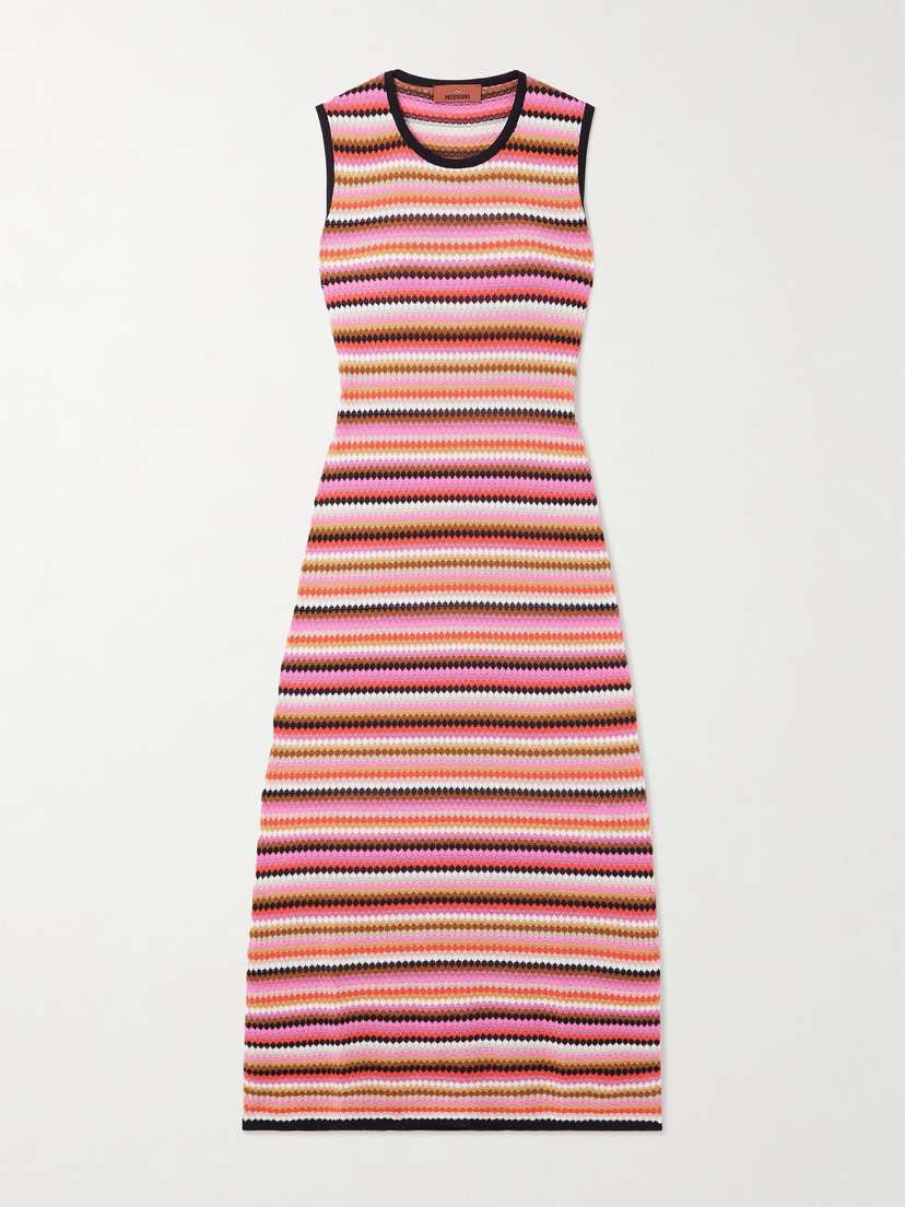 Missoni Striped Cotton-blend Crochet-knit Midi Dress