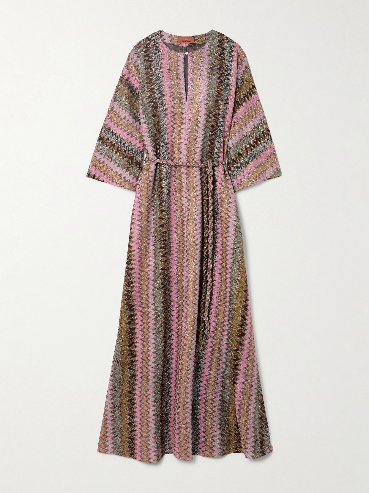 Missoni - Crystal-embellished Belted Metallic Crochet-knit Maxi Dress - Multi