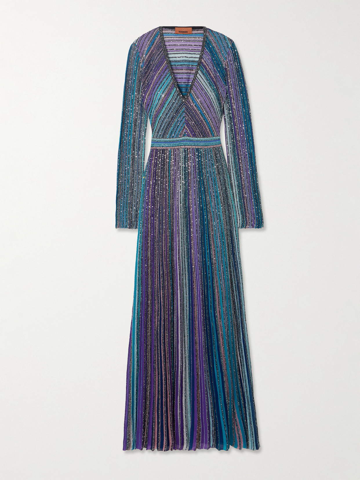 Missoni - Sequined Striped Metallic Crochet-knit Maxi Dress - Multi