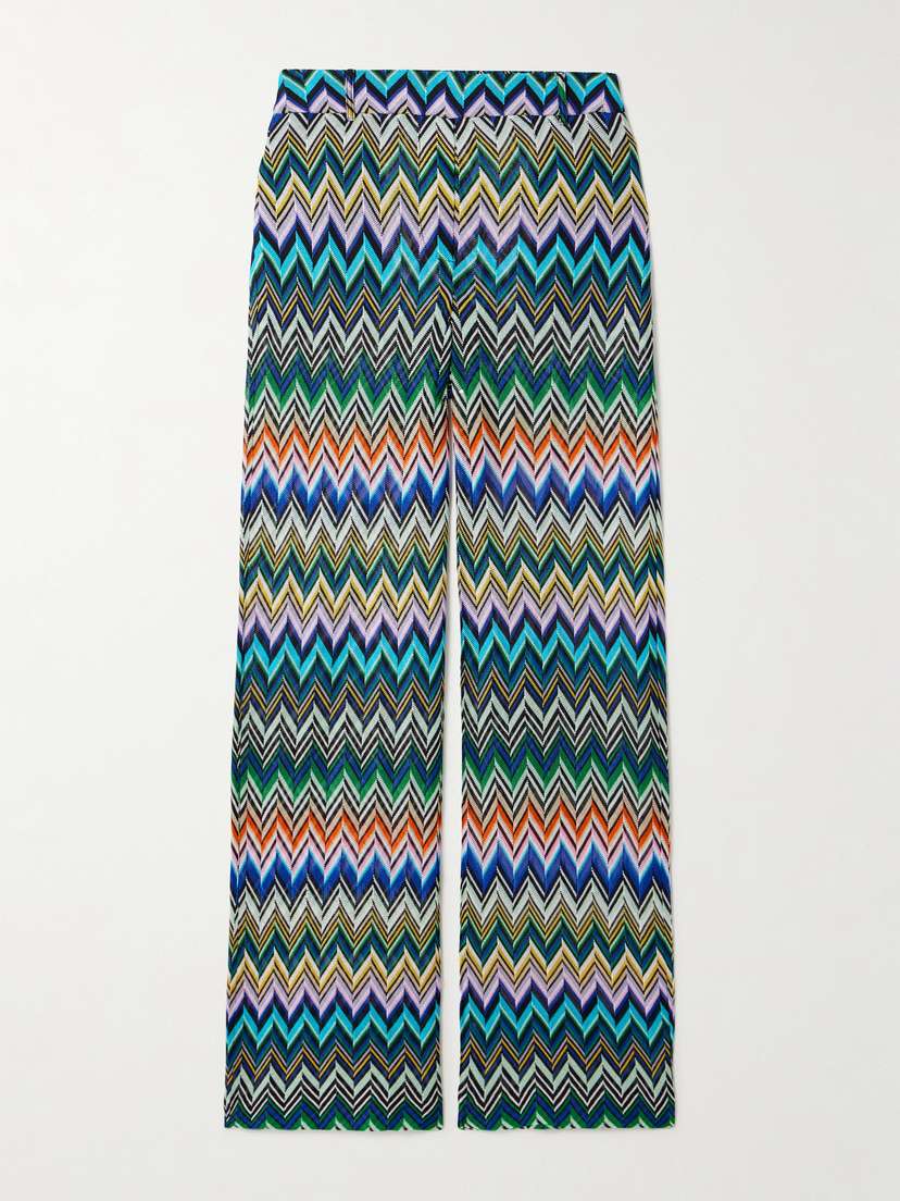 Missoni Striped Crochet-knit Straight-leg Pants