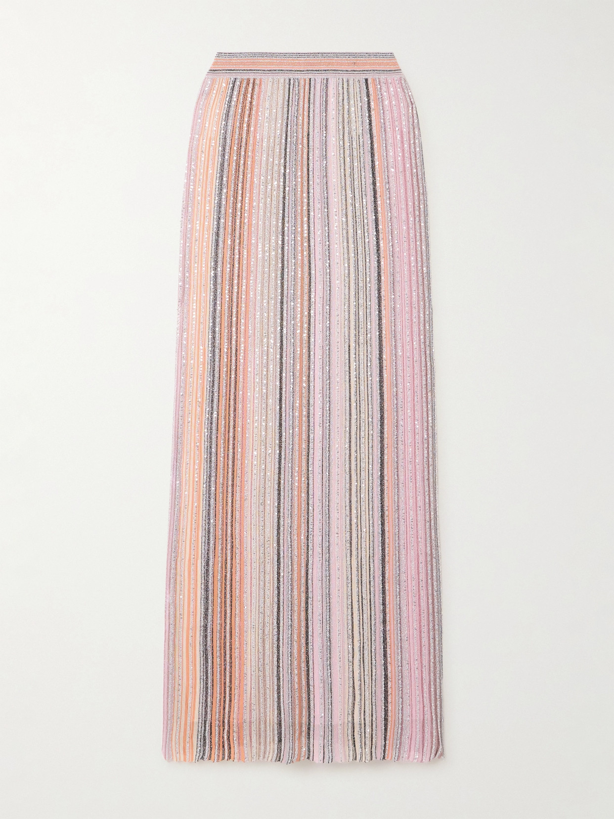 Missoni - Striped Sequin-embellished Metallic Crochet-knit Maxi Skirt - Multi