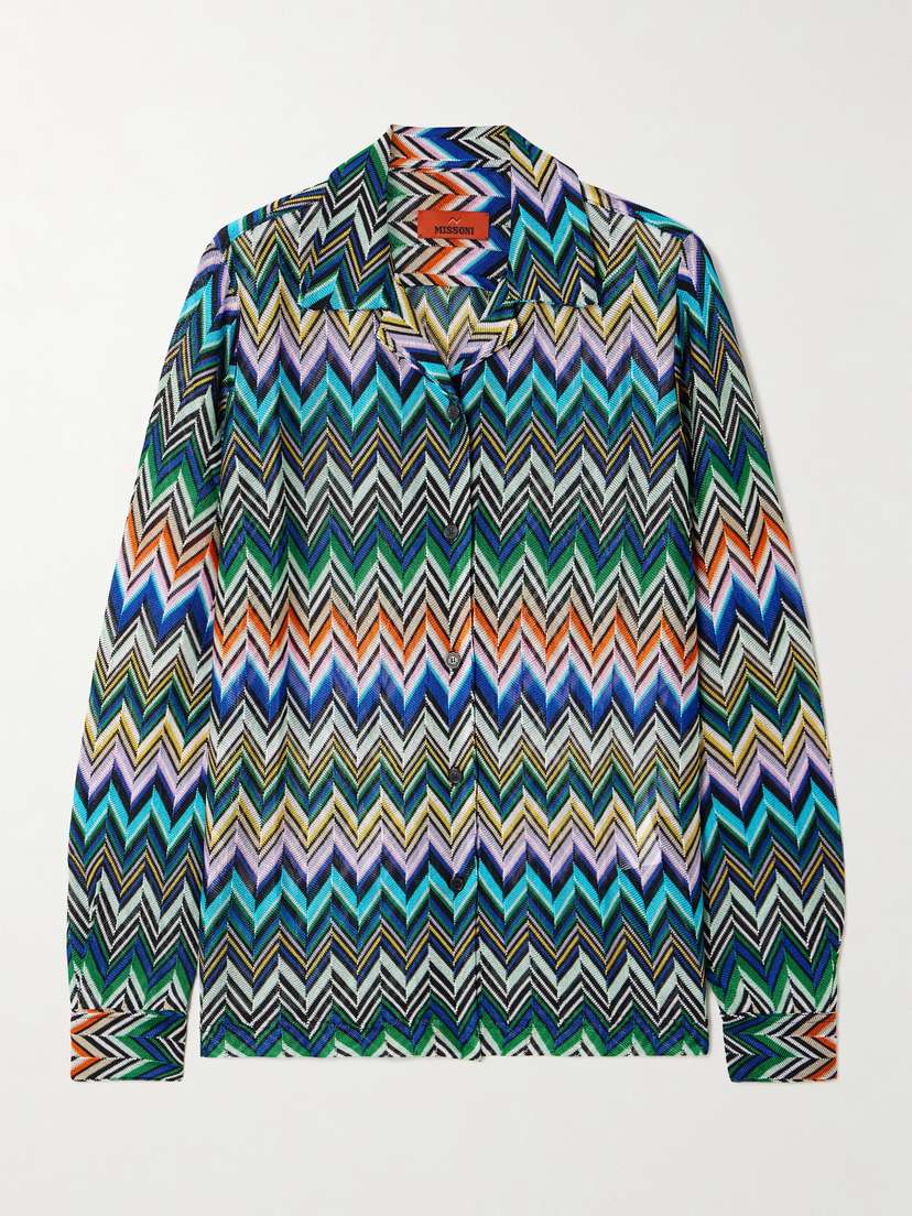 Missoni Striped Crochet-knit Shirt