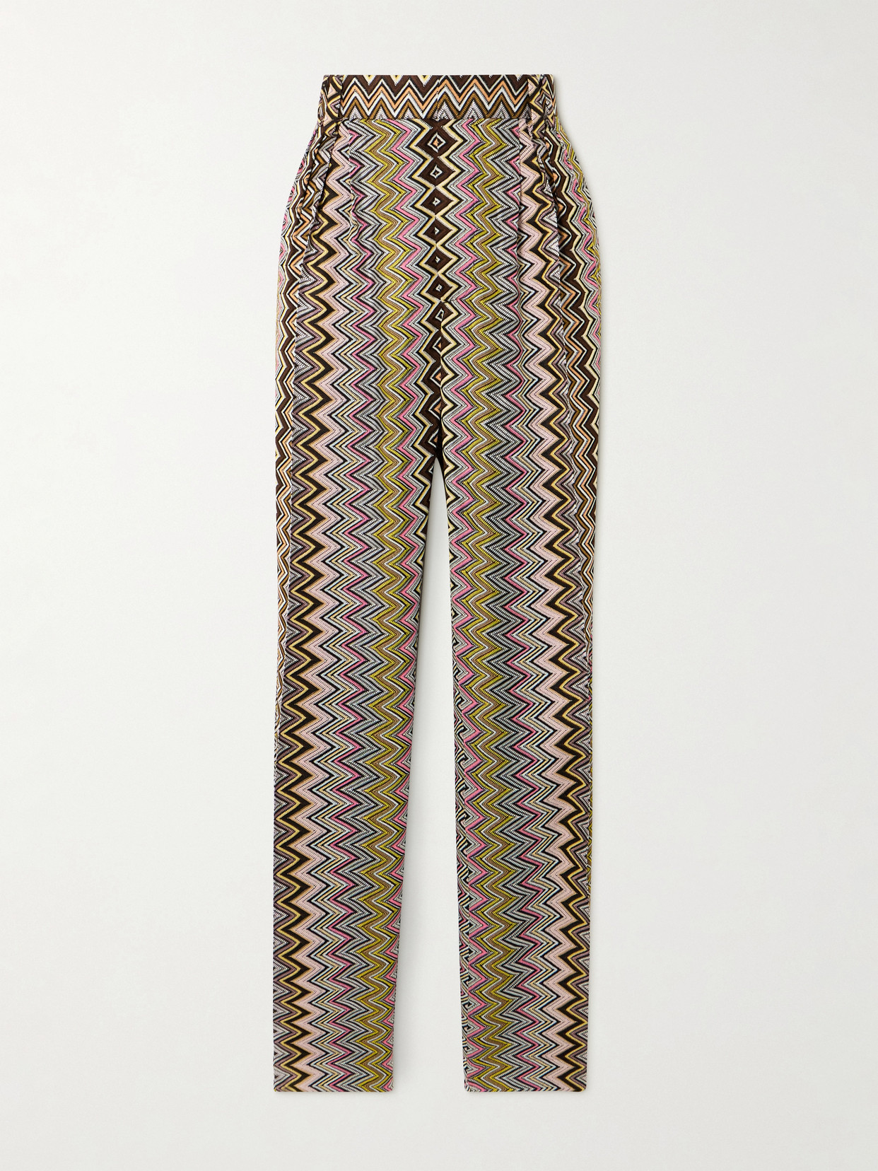 Missoni Striped Crochet-knit Straight-leg Pants In Multi