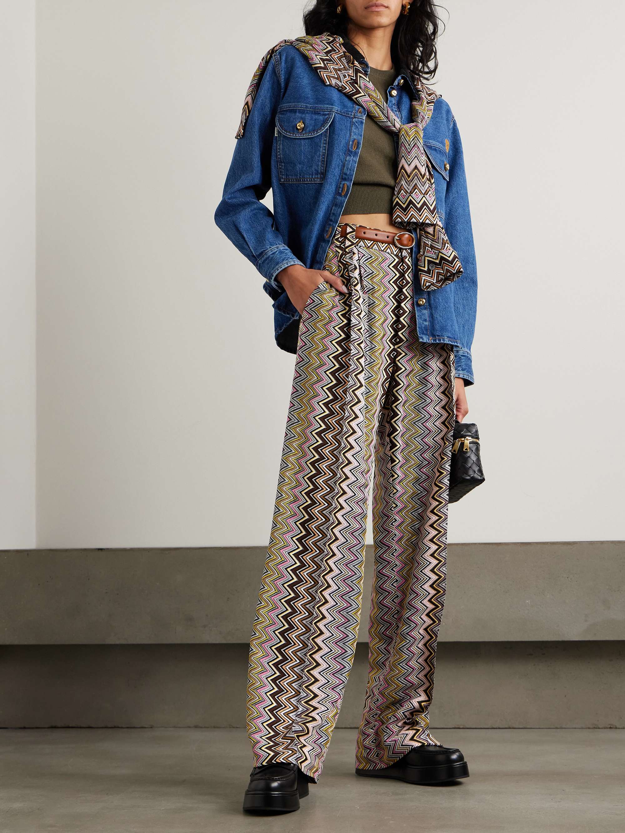 MISSONI Striped crochet-knit straight-leg pants | NET-A-PORTER