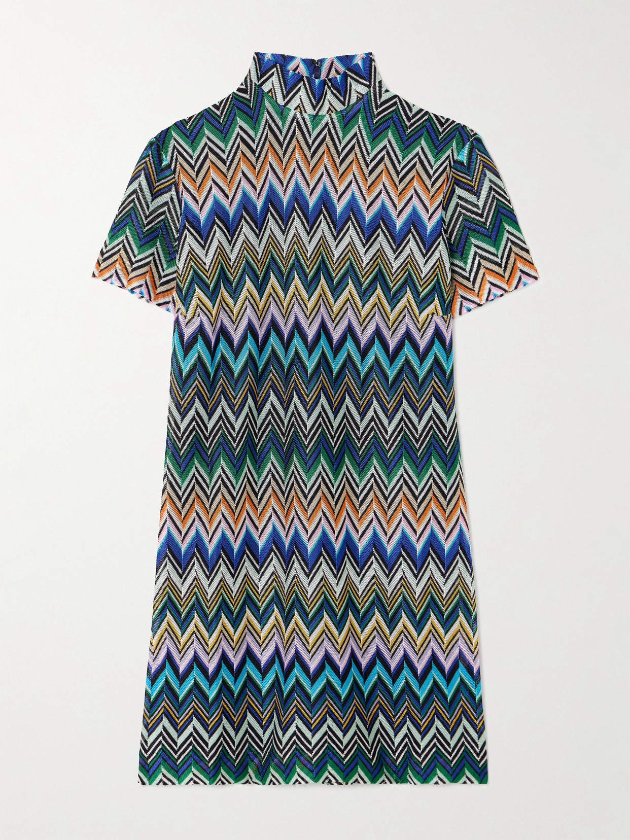 Missoni - Crochet-knit Turtleneck Mini Dress - Multi