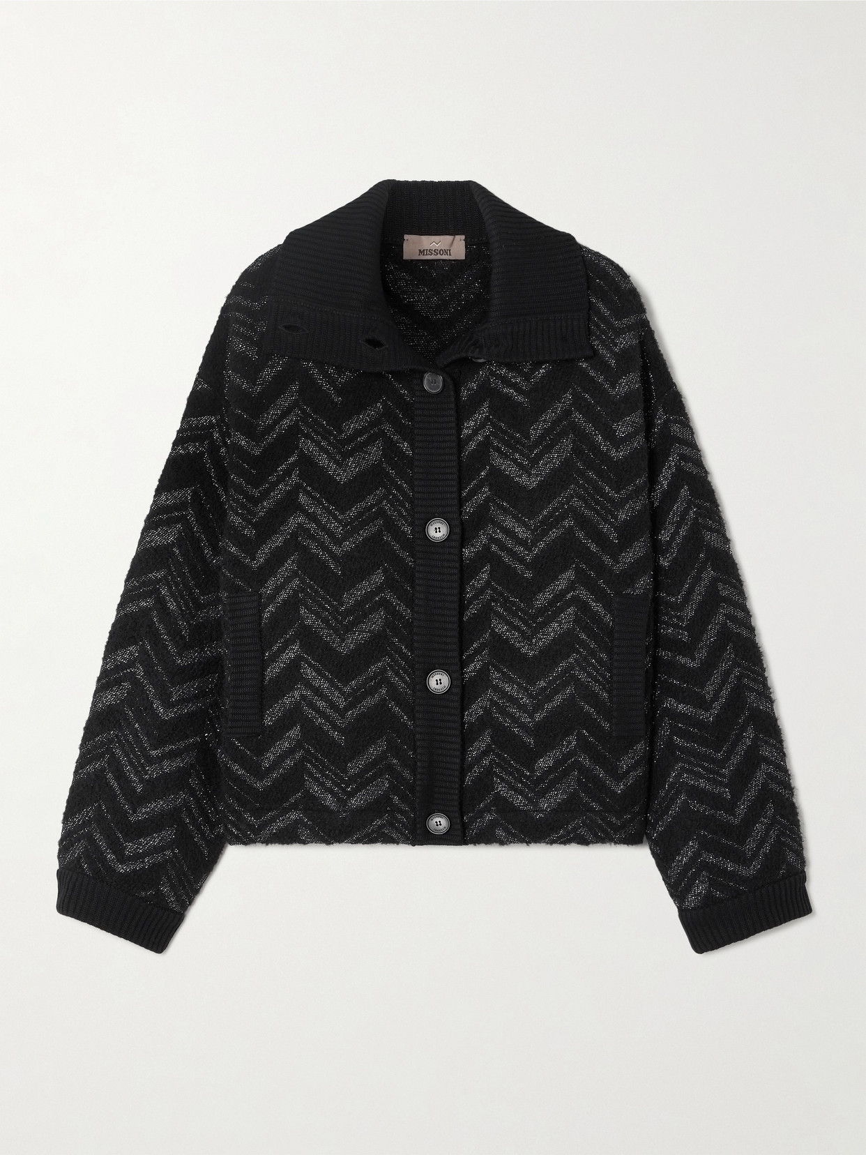 Missoni - Striped Metallic Bouclé-knit Jacket - Black