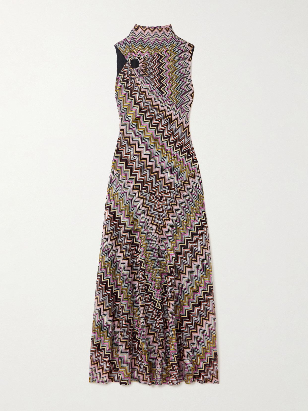 Missoni - Cutout Gathered Striped Crochet-knit Maxi Dress - Multi