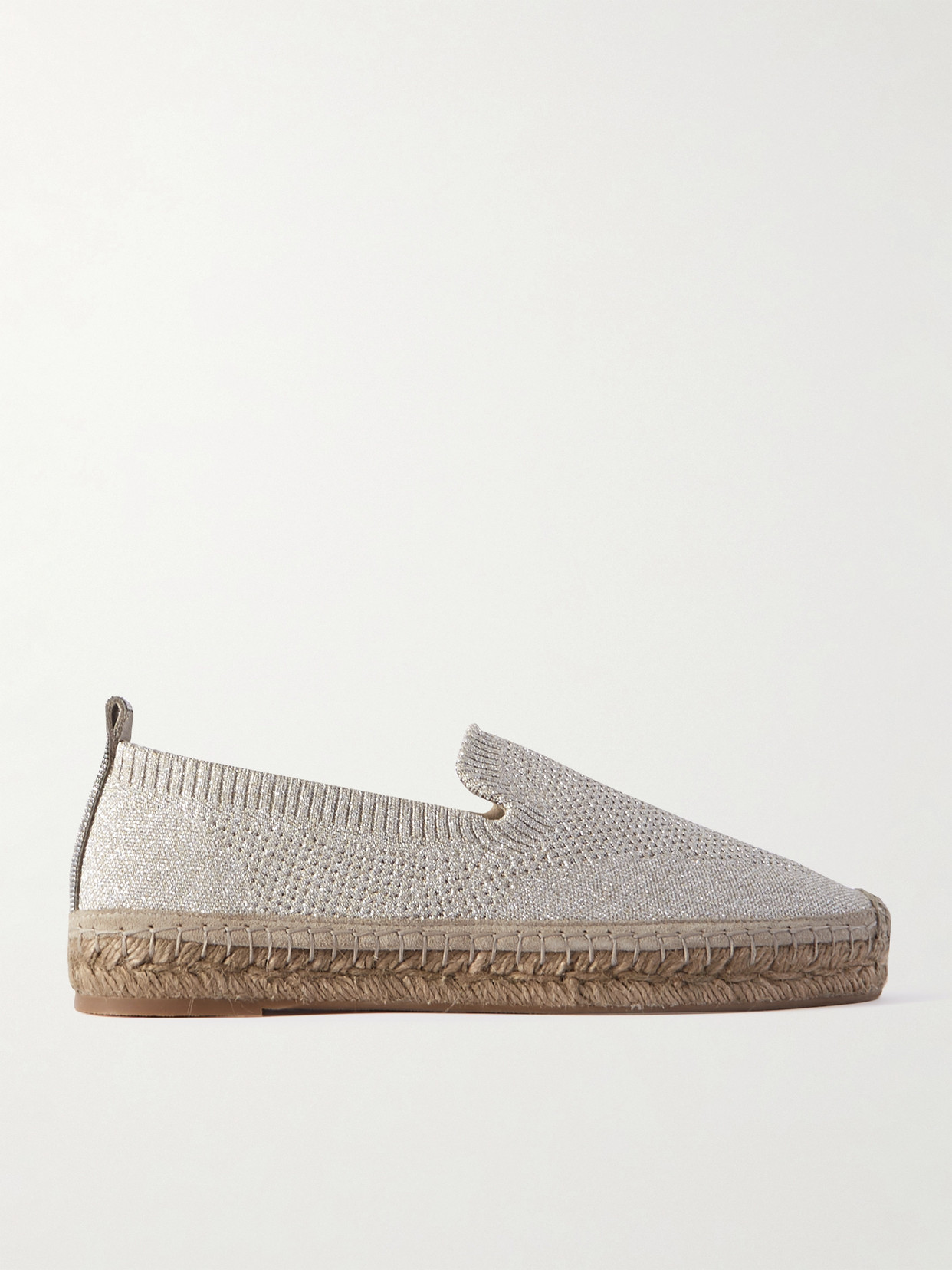 Brunello Cucinelli - Metallic Stretch-knit Espadrilles - Silver