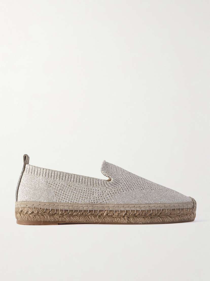 Brunello Cucinelli Metallic Stretch-knit Espadrilles