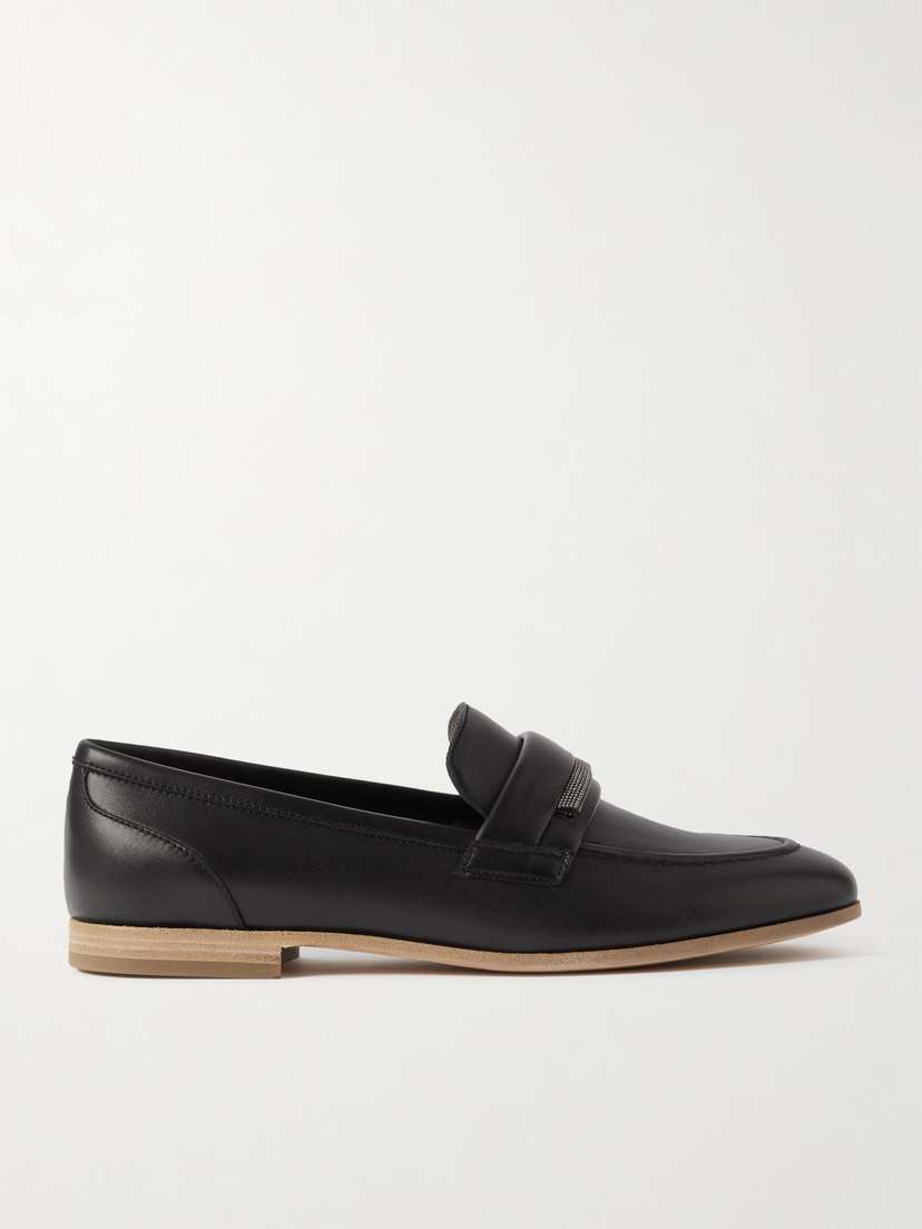 Brunello Cucinelli Embellished Leather Loafers