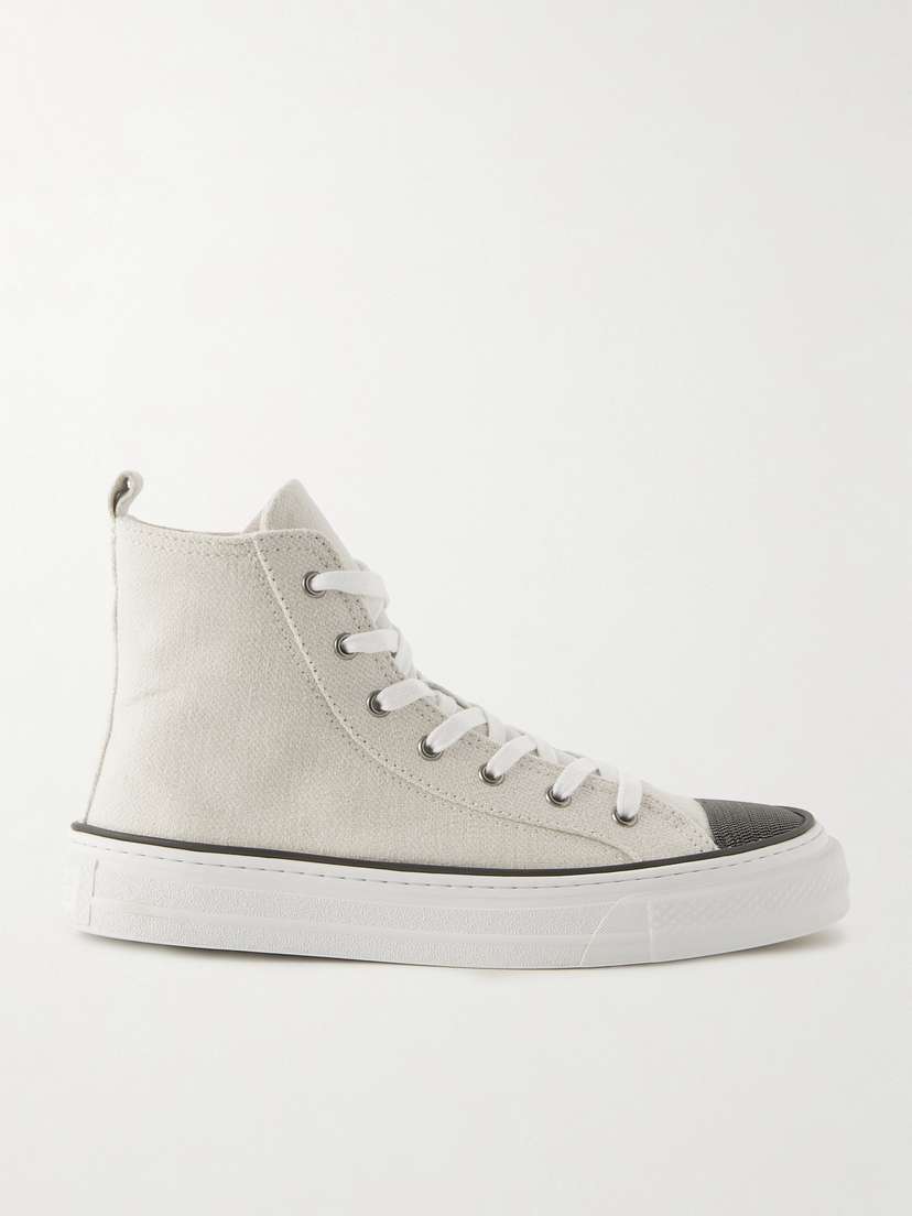 Brunello Cucinelli — Bead-embellished canvas sneakers