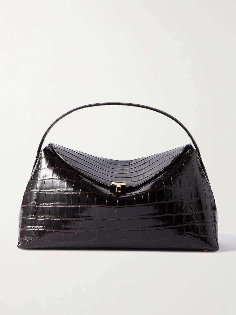 TOTEME T-lock Croc-effect Leather Shoulder Bag