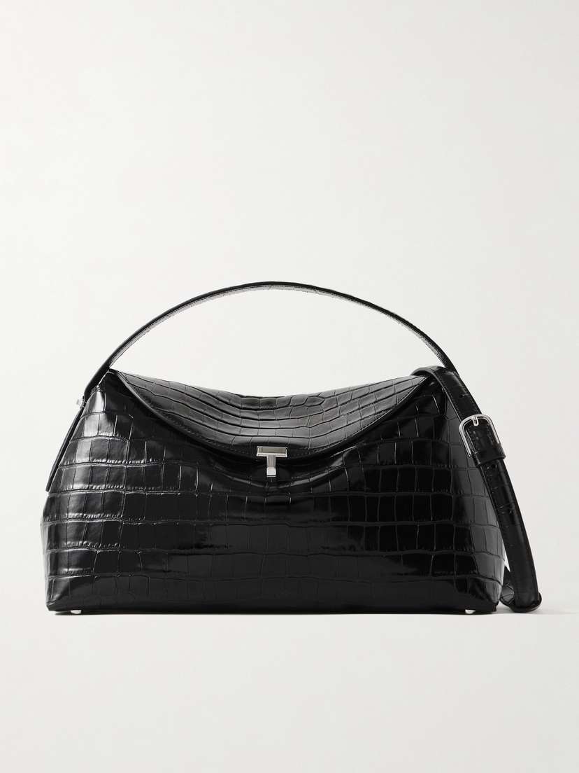 TOTEME T-lock Croc-effect Leather Shoulder Bag