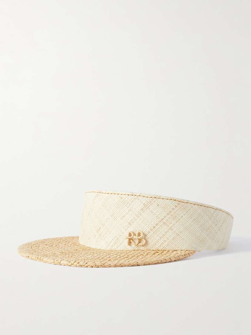 Ruslan Baginskiy Embellished Straw Visor