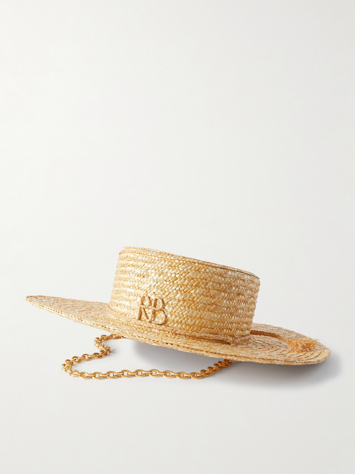 Ruslan Baginskiy - Chain-embellished Straw Sunhat - Neutrals