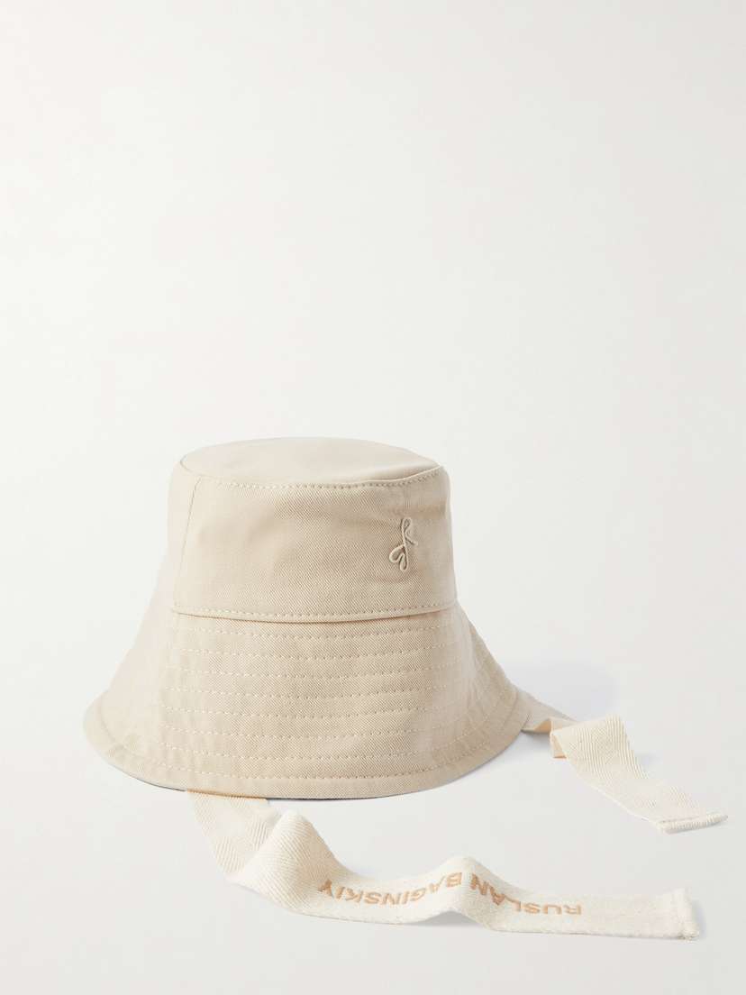 Ruslan Baginskiy Grosgrain-trimmed Cotton-canvas Bucket Hat