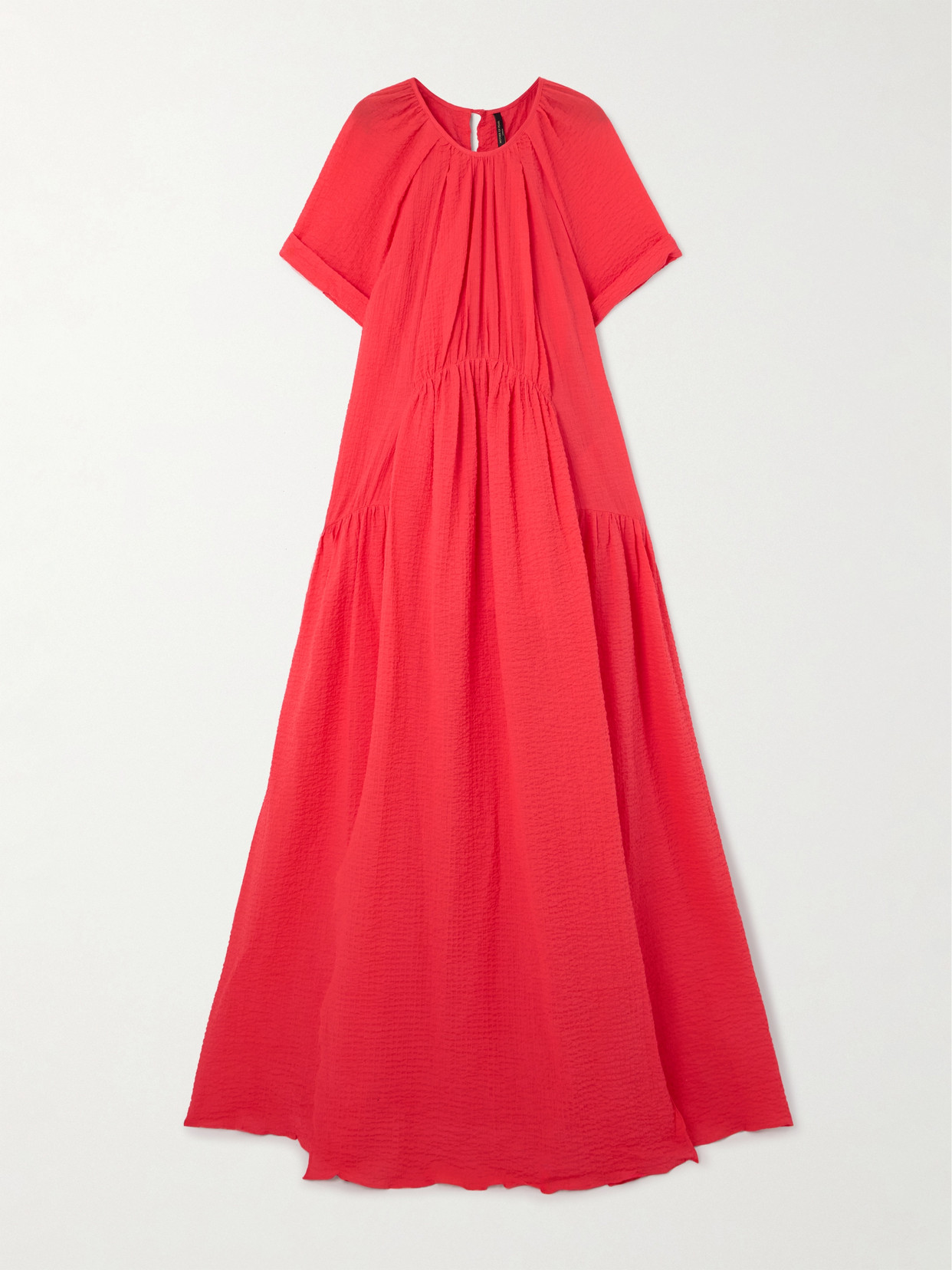 Mother of Pearl - May Organic Cotton-blend Seersucker Maxi Dress - Orange