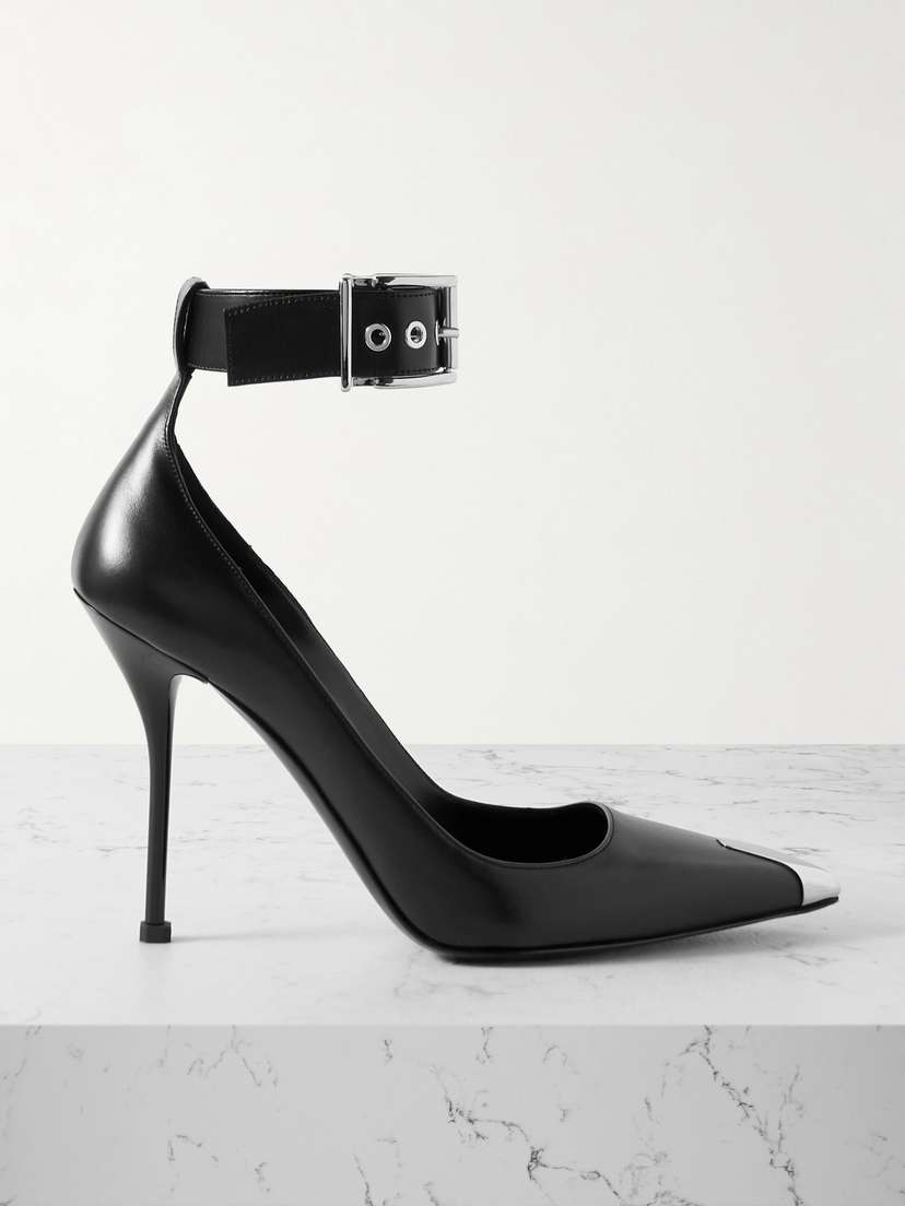Alexander McQueen Punk Leather Point-toe Pumps - EU 41