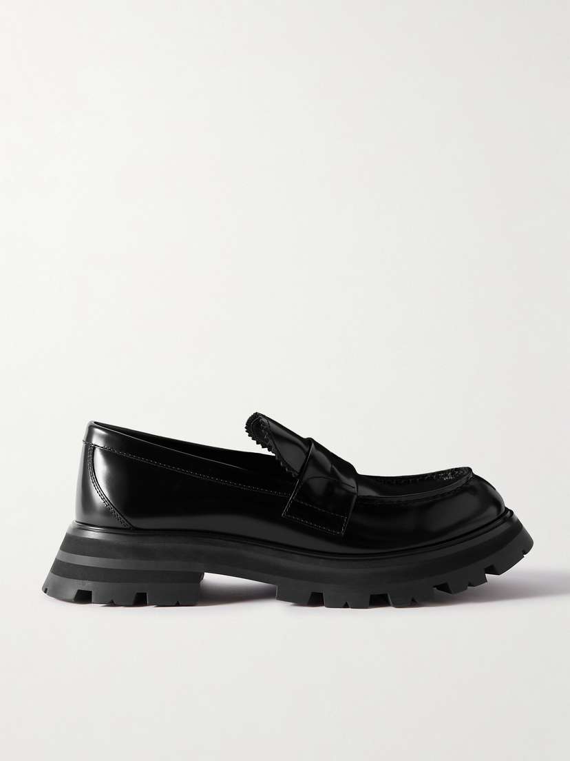 Alexander McQueen Glossed-leather Exaggerated-sole Loafers