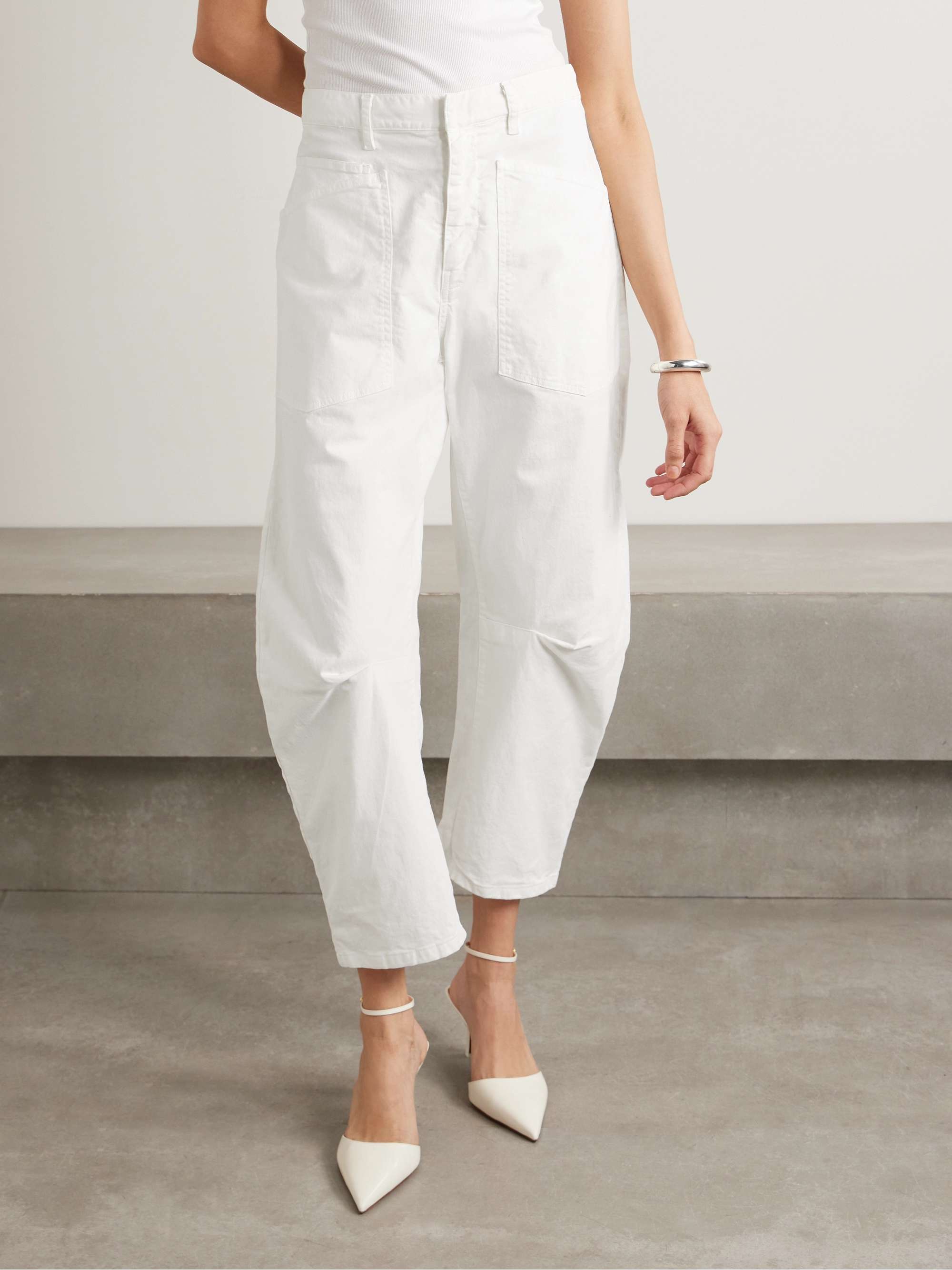 NILI LOTAN Shon cotton-blend twill tapered pants