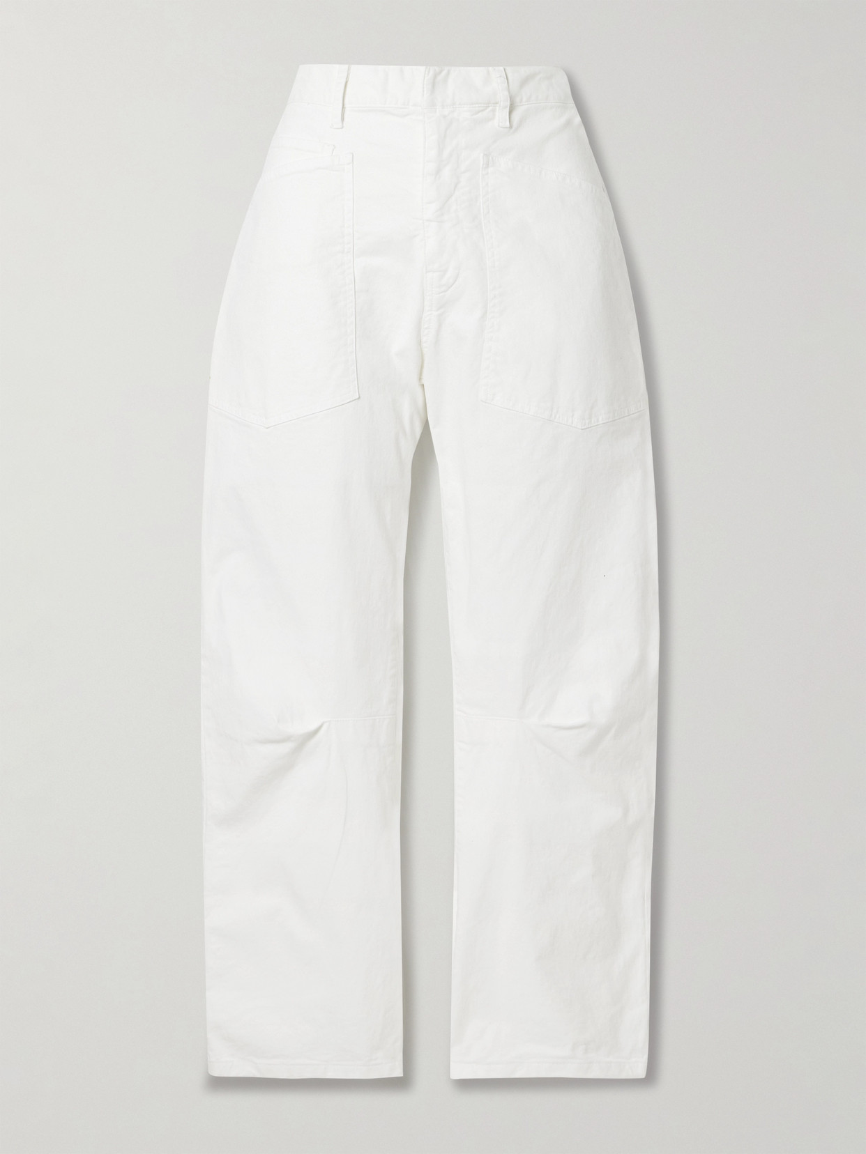 Nili Lotan Shon Cotton-blend Twill Tapered Pants In White