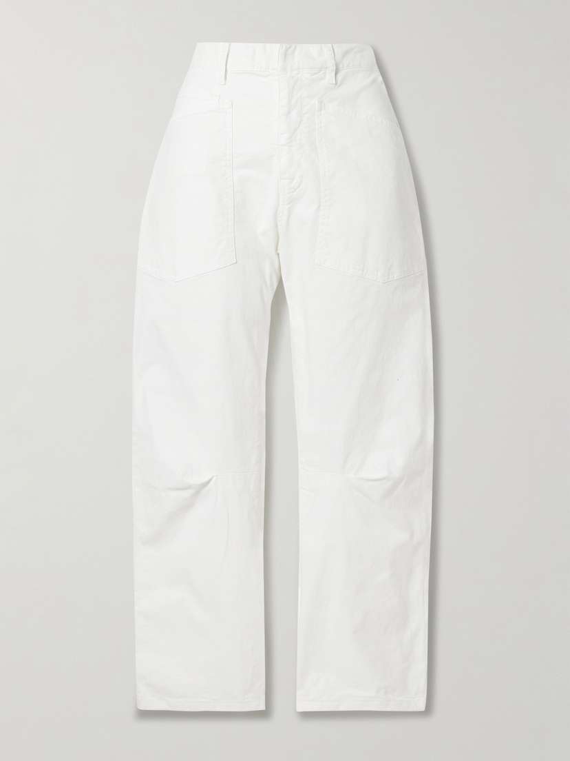 Nili Lotan Shon Cotton-blend Twill Tapered Pants