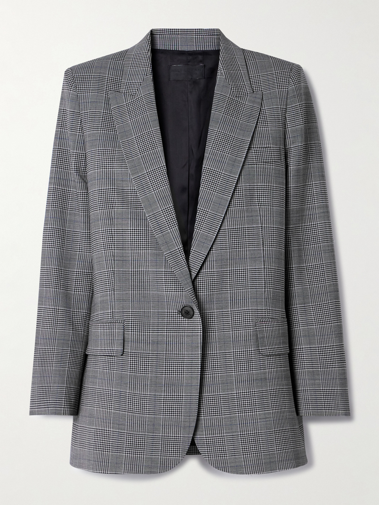 Nili Lotan Diane Prince Of Wales Checked Wool-blend Blazer In Gray