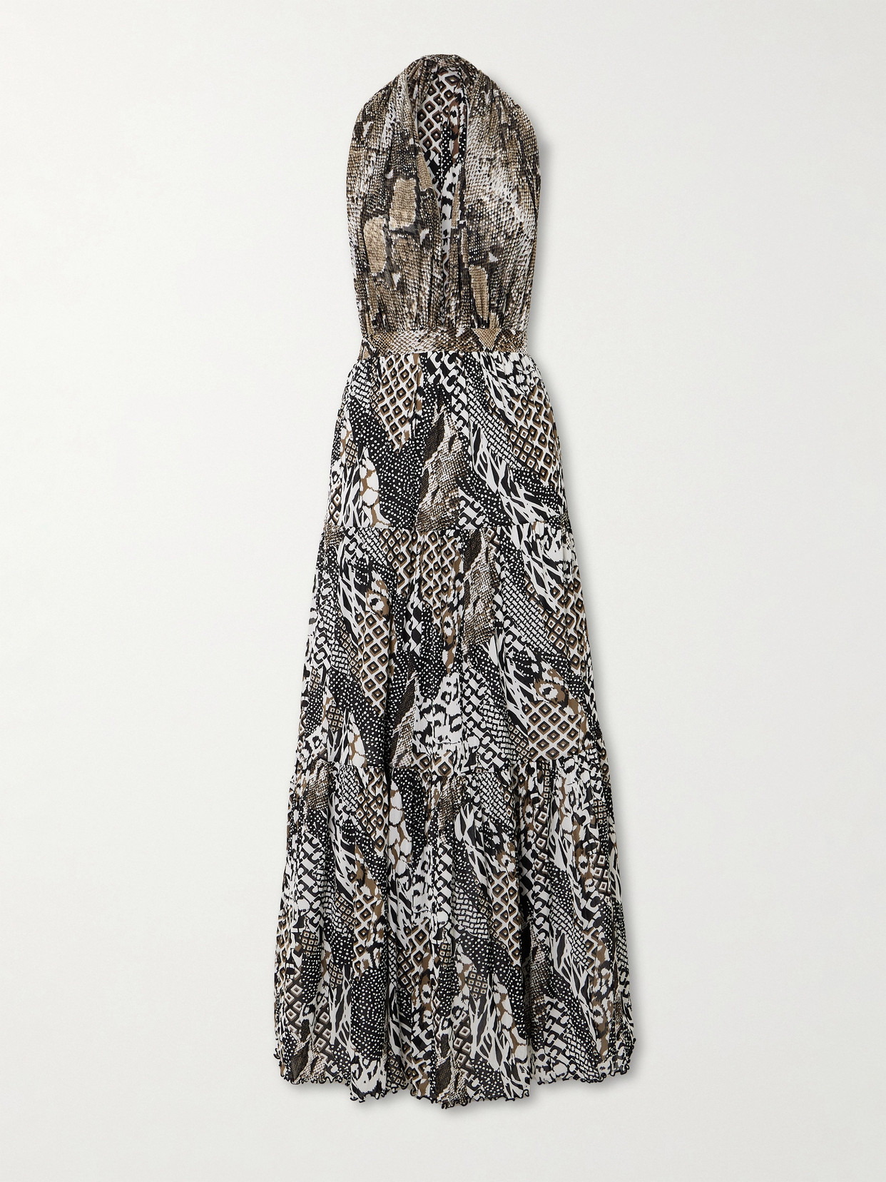 Diane Von Furstenberg Drew Reversible Printed Mesh Maxi Dress In Brown |  ModeSens
