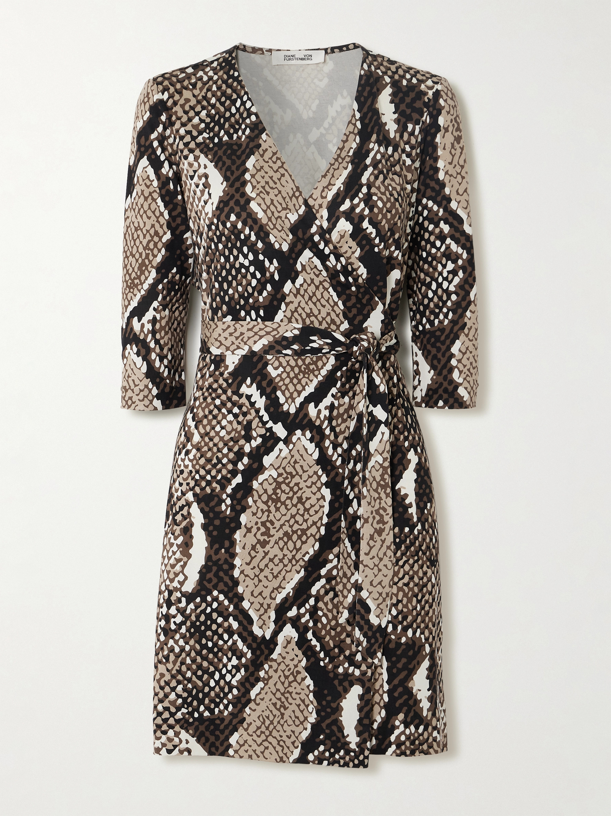 Diane von Furstenberg Julian snake-print silk-jersey mini wrap dress thumbnail
