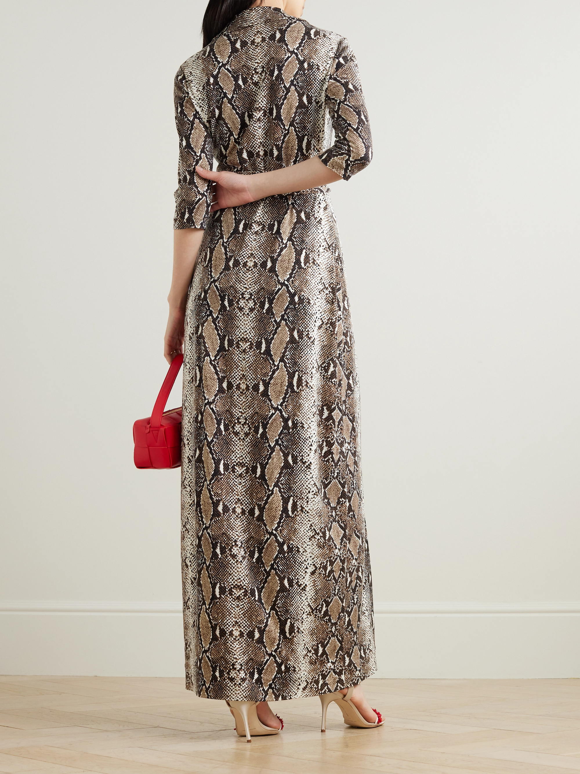 Diane von Furstenberg Abigail snake-print silk-jersey maxi wrap dress thumbnail